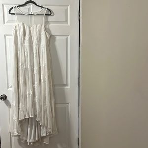 Torrid high-low sheer flower white wedding dress or rehearsal dress